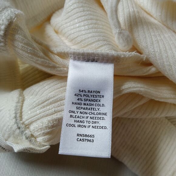 Treasure & Bond Ivory Cream Ribbed Drawstring Joggers Girls Size Large 10/12 - Picture 4 of 14